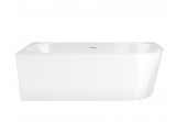 Corner bathtub Corsan INTERO for wall installation, left 160 cm z wykończeniem whitem - white