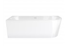 Corner bathtub Corsan INTERO for wall installation, left 160 cm z wykończeniem whitem - white