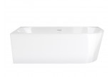 Corner bathtub for wall installation Corsan INTERO left 160 cm z wykończeniem whitem
