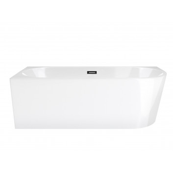 Corner bathtub Corsan INTERO left 170 cm z wykończeniem black