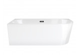 Corner bathtub Corsan INTERO left 160 cm z szeroką krawędzią i wykończeniem black - white