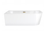 Corner bathtub Corsan INTERO left 160 cm z szeroką krawędzią i wykończeniem złotym - white