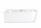 Corner bathtub Corsan INTERO left 160 cm z szeroką krawędzią i wykończeniem złotym - white