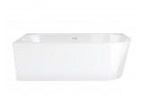 Corner bathtub Corsan INTERO left 160 cm z szeroką krawędzią i wykończeniem whitem - white