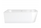 Corner bathtub Corsan INTERO left 170 cm z szeroką krawędzią i wykończeniem whitem - white