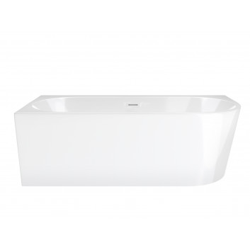 Corner bathtub Corsan INTERO left 170 cm z szeroką krawędzią i wykończeniem black - white