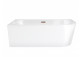 Corner bathtub Corsan INTERO left 170 cm z szeroką krawędzią i wykończeniem złotym - white
