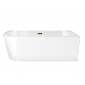 Corner bathtub Corsan INTERO right 160 cm z szeroką krawędzią i wykończeniem black - white