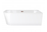 Corner bathtub Corsan INTERO right 160 cm z szeroką krawędzią i wykończeniem złotym - white