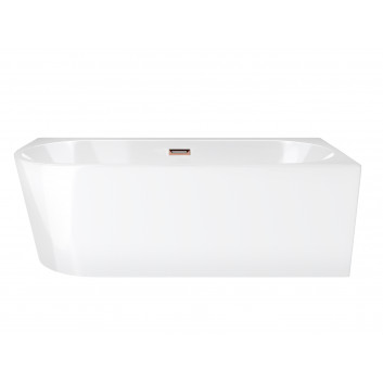 Corner bathtub Corsan INTERO right 160 cm z szeroką krawędzią i wykończeniem złotym - white