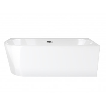 Corner bathtub Corsan INTERO right 170 cm z szeroką krawędzią i wykończeniem whitem - white