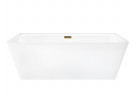 Bathtub wallmounted freestanding Corsan Iseo 160 cm z szeroką krawędzią i wykończeniem złotym - white