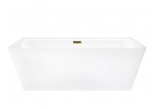 Bathtub wallmounted freestanding Corsan Iseo 160 cm z szeroką krawędzią i wykończeniem black - white
