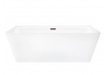 Bathtub wallmounted freestanding Corsan Iseo 160 cm z szeroką krawędzią i wykończeniem złotym - white