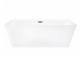 Bathtub wallmounted freestanding Corsan Iseo 160 cm z szeroką krawędzią i wykończeniem złotym - white