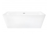 Bathtub wallmounted freestanding Corsan Iseo 160 cm z szeroką krawędzią i wykończeniem whitem - white