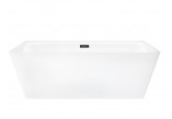 Bathtub wallmounted freestanding Corsan Iseo 160 cm z szeroką krawędzią i wykończeniem whitem - white