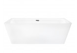 Bathtub wallmounted freestanding Corsan Iseo 150 cm z szeroką krawędzią i wykończeniem różowe gold - white