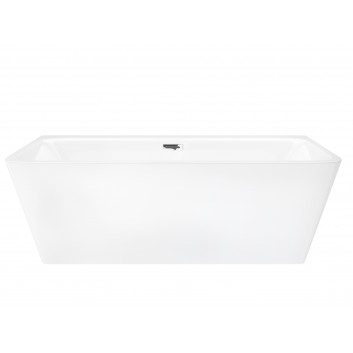 Bathtub wallmounted freestanding Corsan Iseo 150 cm z szeroką krawędzią i wykończeniem różowe gold - white