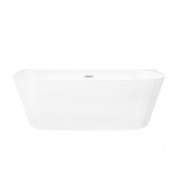 Bathtub wallmounted freestanding Corsan Mono 160 cm z wykończeniem różowe gold - white