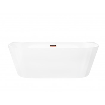 Bathtub wallmounted freestanding Corsan Mono 170 cm z wykończeniem złotym - white