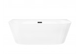 Bathtub wallmounted freestanding Corsan Mono 150cm z szeroką krawędzią i wykończeniem black - white