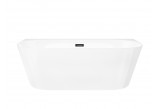 Bathtub wallmounted freestanding Corsan Mono 150cm z szeroką krawędzią i finishm black - white