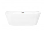 Bathtub wallmounted freestanding Corsan Mono 150cm z szeroką krawędzią i wykończeniem złotym - white