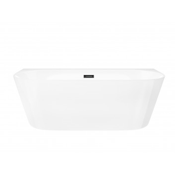 Bathtub wallmounted freestanding Corsan Mono 150cm z szeroką krawędzią i wykończeniem whitem - white