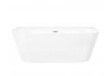 Bathtub wallmounted freestanding Corsan Mono 160cm z szeroką krawędzią i wykończeniem whitem - white