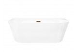 Bathtub wallmounted freestanding Corsan Mono 170cm z szeroką krawędzią i wykończeniem złotym - white