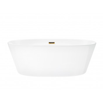 Bathtub freestanding Corsan Salina 170 cm z wykończeniem black - white