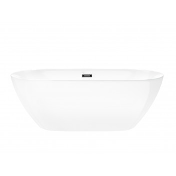 Bathtub freestanding Corsan Salina 170 cm z wykończeniem chrome - white