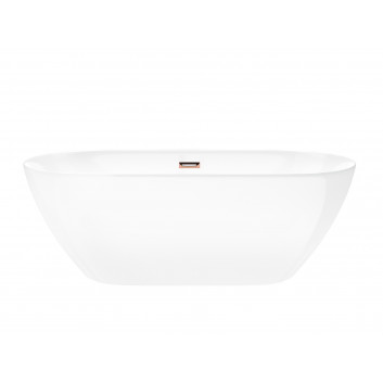 Bathtub freestanding Corsan Olvena 170 cm z wykończeniem złotym - white