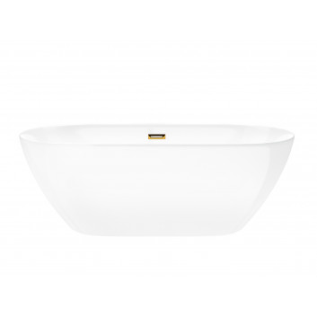 Bathtub freestanding Corsan Olvena 160 cm z wykończeniem różowe gold - white