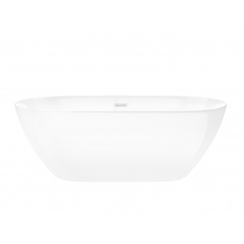 Bathtub freestanding Corsan Olvena 160 cm z wykończeniem złotym - white