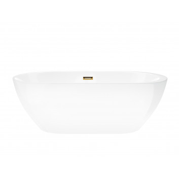 Bathtub freestanding Corsan Reno 160 cm z wykończeniem black - white