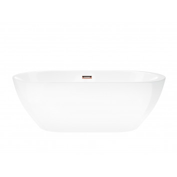 Bathtub freestanding Corsan Reno 160 cm z wykończeniem złotym - white