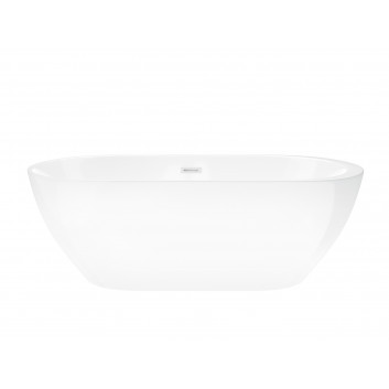 Bathtub freestanding Corsan Reno 160 cm z wykończeniem różowe gold - white