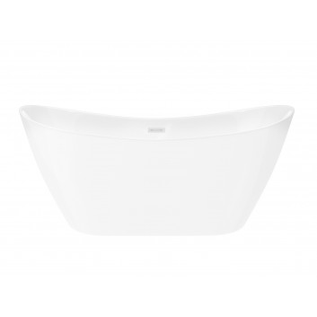 Bathtub freestanding Corsan Nauti 160 cm z wykończeniem różowe gold - white