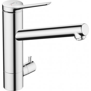 Kitchen faucet Hansgrohe Talis M54 220 1jet, standing, obracana spout, Steel Szlachetna Finish