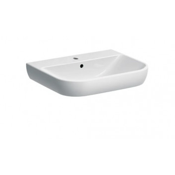 Geberit Smyle Washbasin, B55cm, H16.5cm, T48cm, z overflow, with tap hole