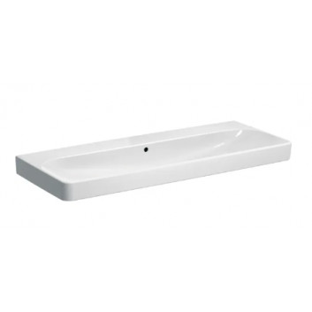 Geberit Smyle Square Washbasin, B120cm, H16.5cm, T48cm, z overflow, with tap hole