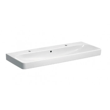 Geberit Smyle Square Washbasin, B120cm, H16.5cm, T48cm, z overflow, without tap hole