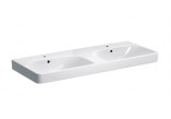 Geberit Smyle Square Washbasin double, B120cm, H16.5cm, T48cm, z dwoma przelewami, with two holes na baterie