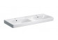 Geberit Smyle Square Washbasin double, B120cm, H16.5cm, T48cm, z dwoma przelewami, with two holes na baterie