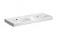 Geberit Smyle Square Washbasin double, B120cm, H16.5cm, T48cm, z dwoma przelewami, with two holes na baterie