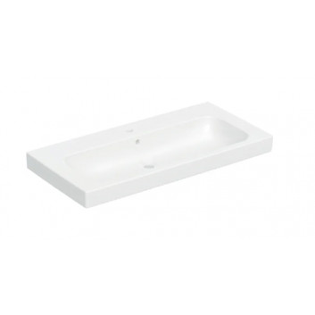 Geberit Modo Washbasin, B80cm, H15.5cm, T48.5cm, z overflow, with tap hole