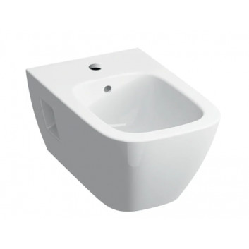 Geberit Smyle Square Wall hung bidet, B35cm, H26cm, T54 cm, z overflow, with tap hole