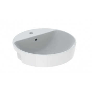 Geberit Variform Washbasin częściowo drop in, round, D50cm, H18.5cm, z overflow, with tap hole